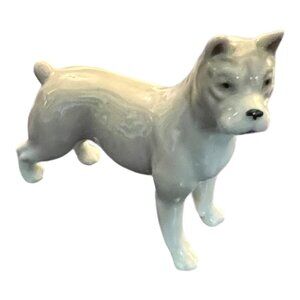Vintage Porcelain Bulldog Boxer Figurine Collectible Ceramic Statue 3" T,  Japan